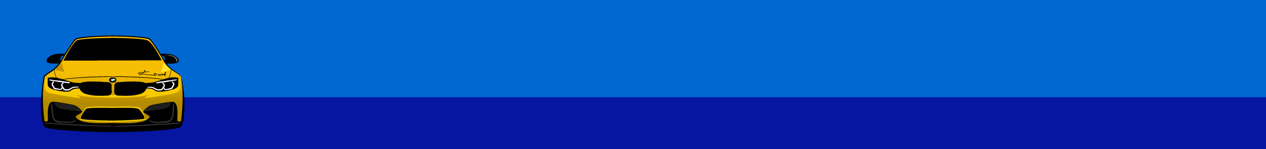 bmw M3 illustration with blue bars